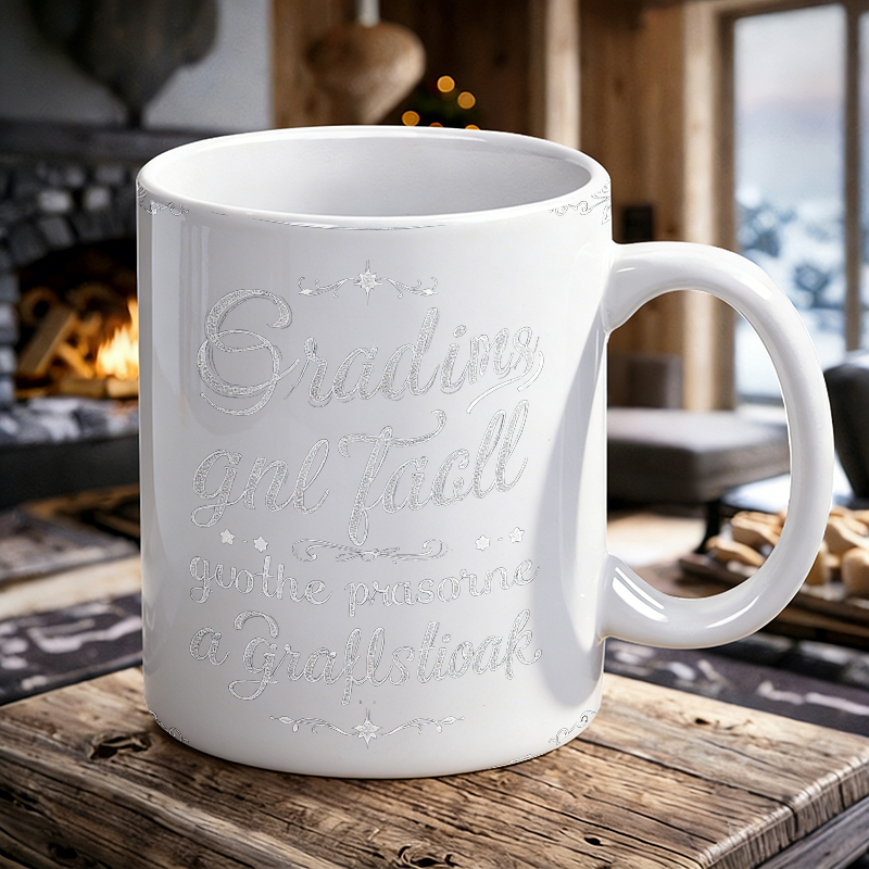 Coffee Tea Font - Trendige und stilvolle Keramiktasse mit dekorativer