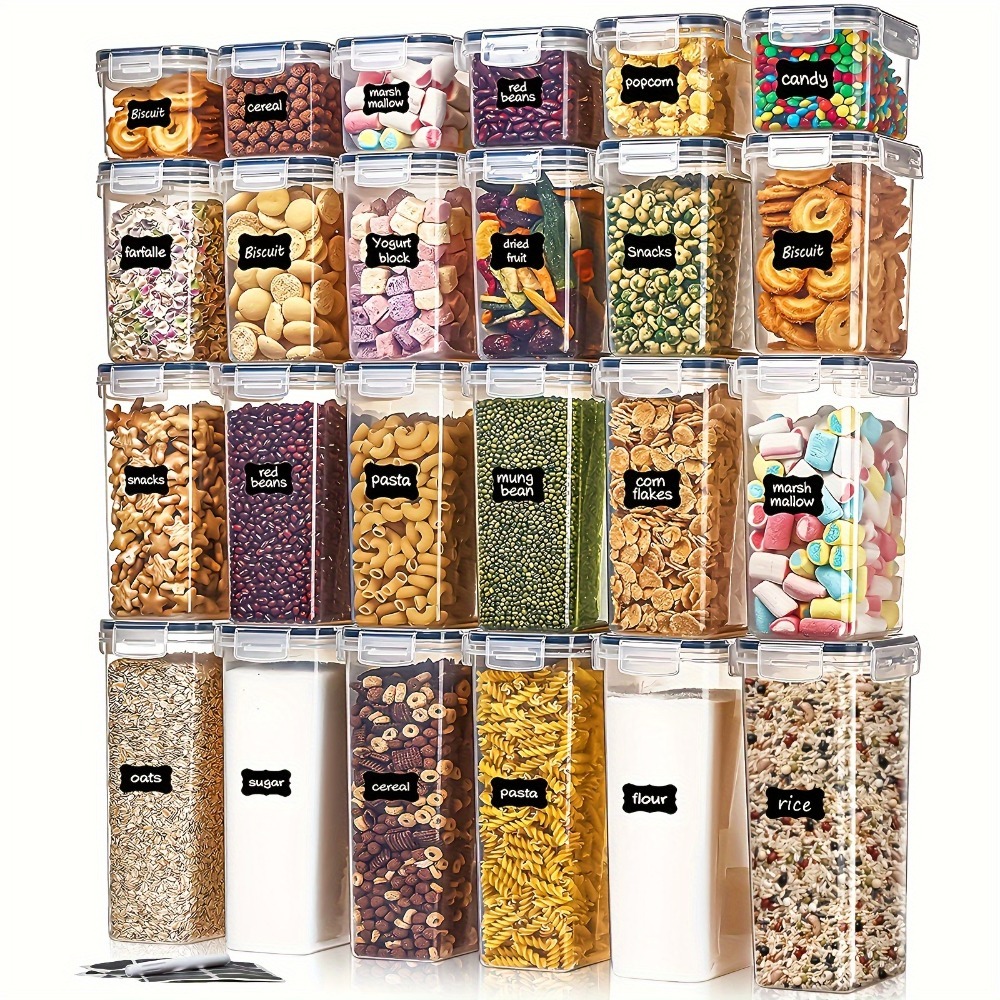 Tea Coffee Sugar Container - 24-teiliges Lebensmittel-Aufbewahrungsset 12 Behälter 12 Deckel