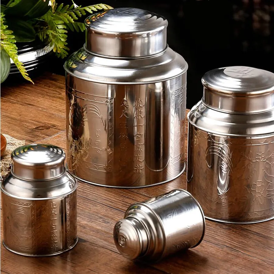 Tea Coffee Sugar Container - Große Teedose aus Edelstahl, Verpackung, Eisenbox,