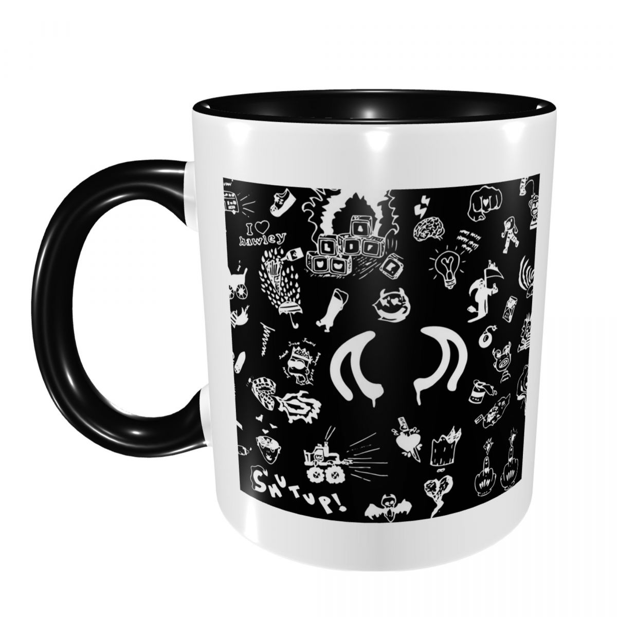 Draw Coffee And Tea - Yungblud Zeichnungen Tattoo-Design Tasse Lustige Keramik-Kaffeetassen