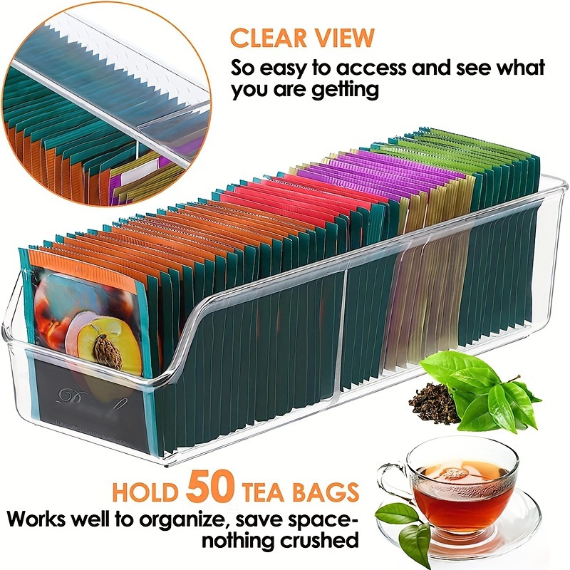 Coffee Tea Spices - 1 Stück Transparente Teebeutel-Organizer-Box - Aufbewahrungsbehälter
