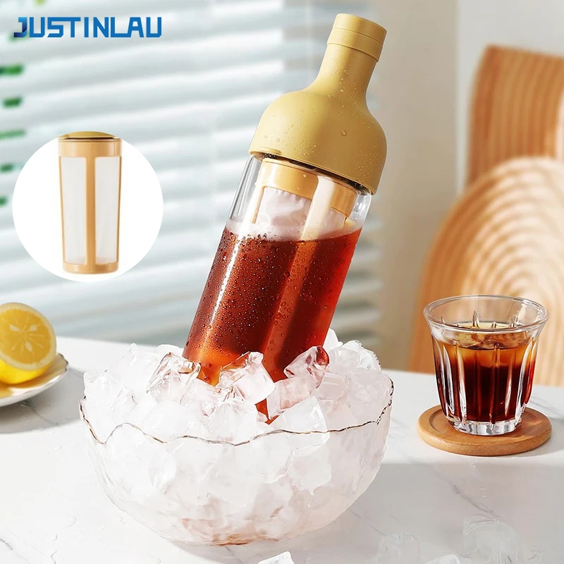 Coffee And Tea Glass - JUSTINLAU 1L Kaltbrüh-Kaffeekanne Früchtetee-Brühkanne mit Filtersieb