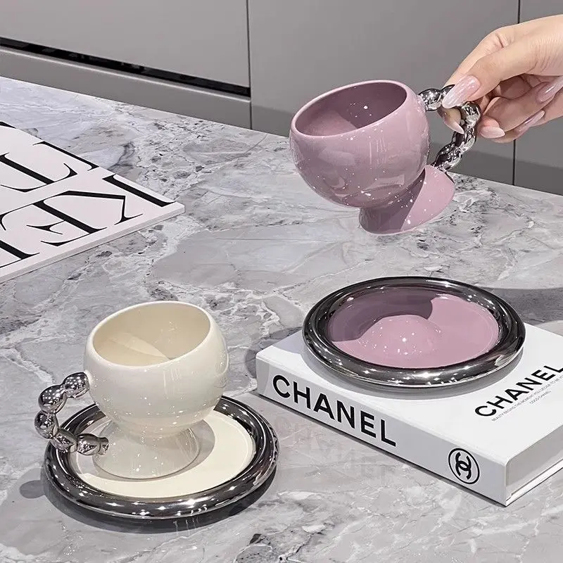 Coffee Tea English - Englisch Nachmittagstee Kaffeetasse Untertasse Zarte Keramik