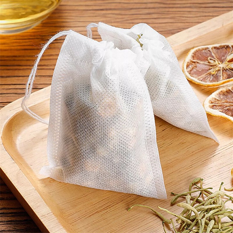 Coffee Tea Spices - 100 Stück Vlies-Teebeutel Einweg-Teebeutel mit Kordelzug