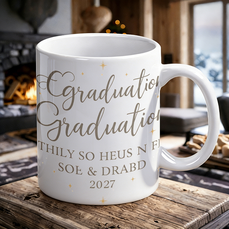 Coffee Tea Font - Vergoldete Schrift & Stern Keramiktasse, Kaffeetasse,
