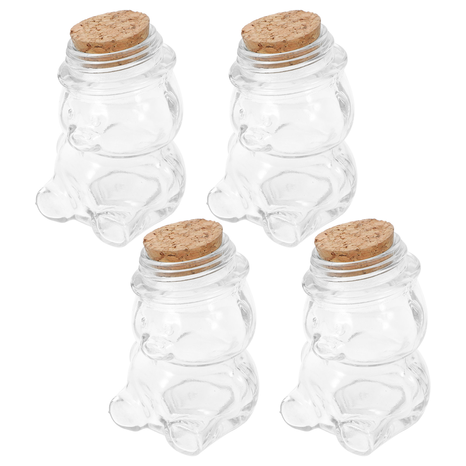 Tea Coffee Sugar Container - 4-teiliges Glas-Bonbonglas-Set, transparenter, luftdichter Lebensmittelbehälter für