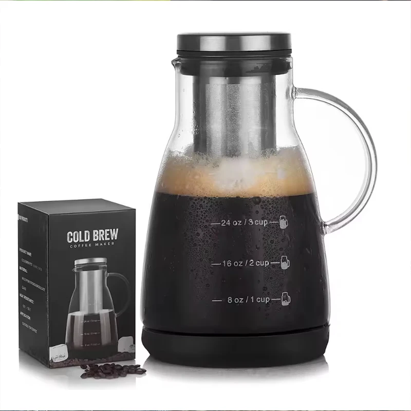 Coffee And Tea Glass - 960ml Espresso-Eis-Tropfbrühgerät aus Glas, Kaffeekanne für