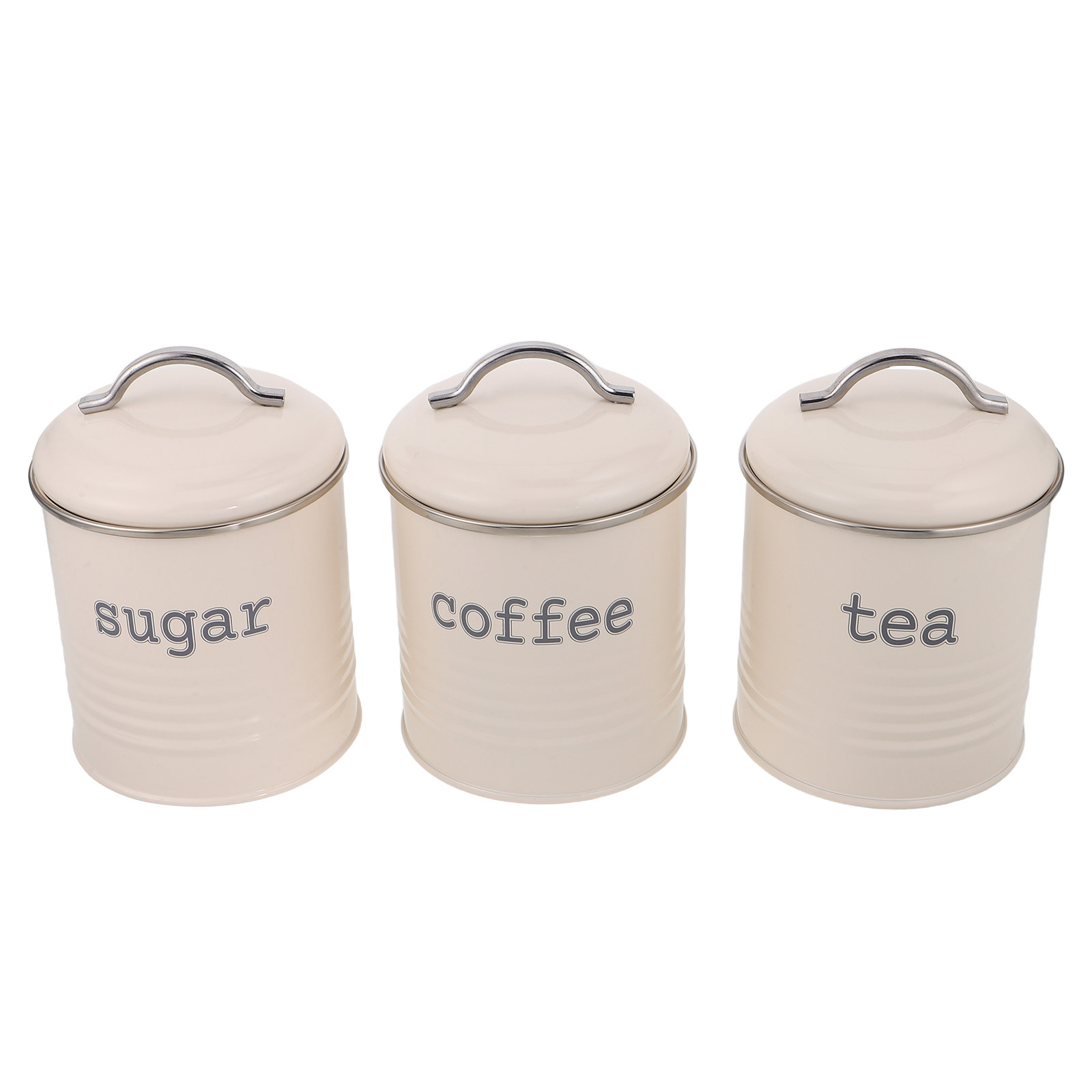 Tea Coffee Sugar Container - 3-teiliges Versiegeltes Kaffeebohnen-Behälterset Luftdichte Tee- und