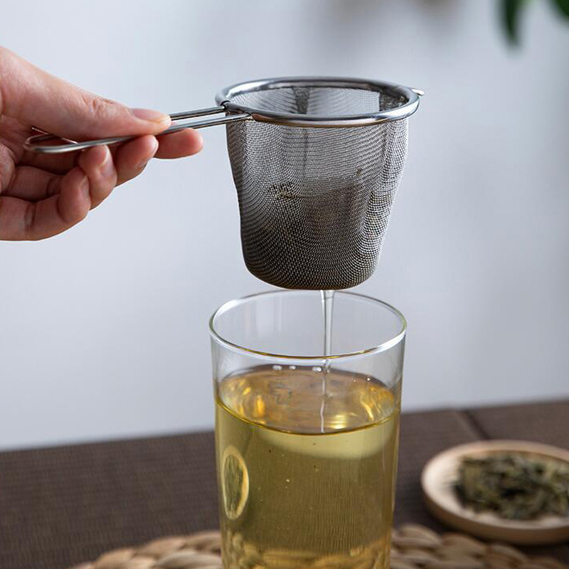 Coffee Tea Spices - Edelstahl-Tee-Infuser, wiederverwendbarer Teefilter, Teekannen-Sieb in Einzelohr-Form,