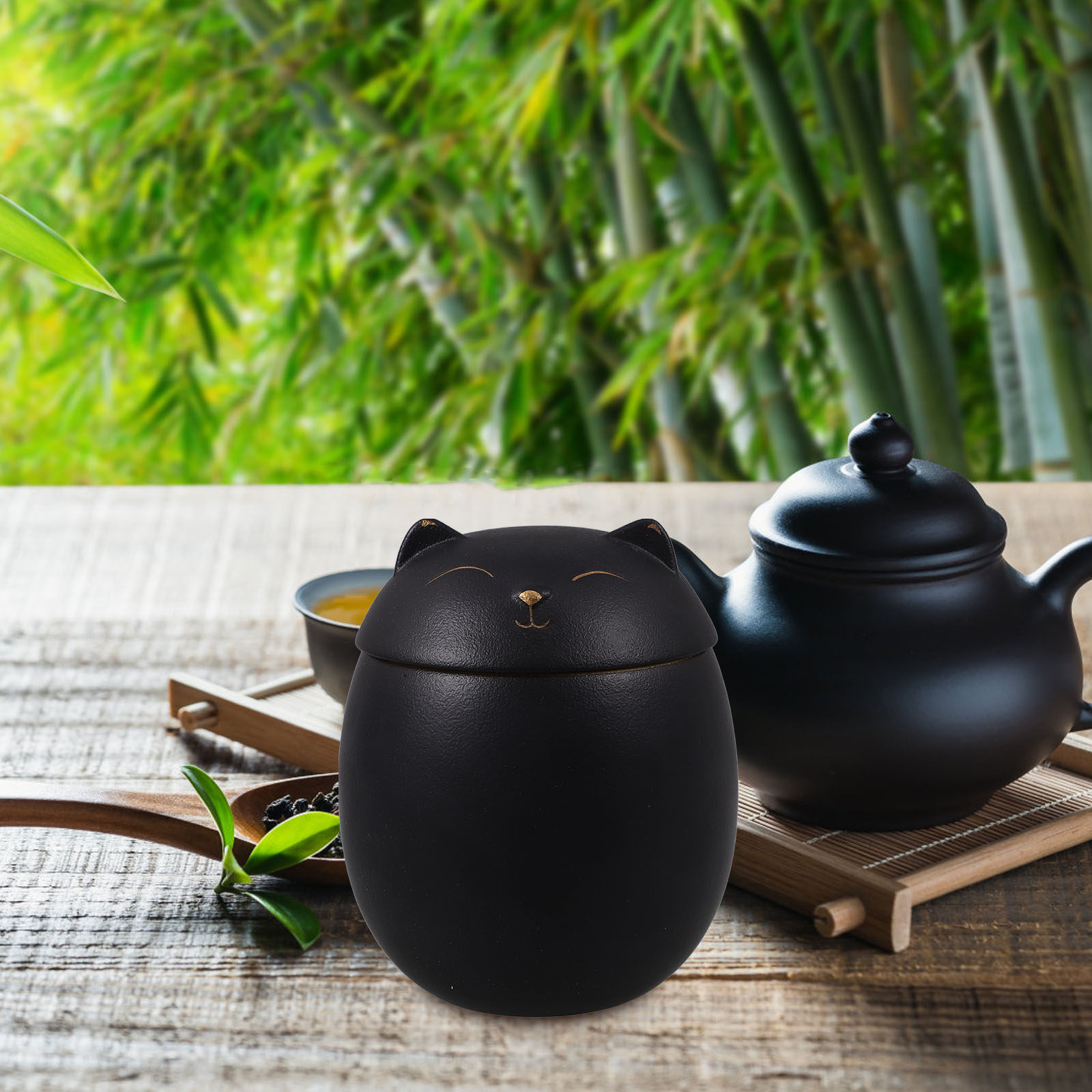 Keramik-Teedose in Katzenform  – Coffee Tea Bean Leaf Bewertung und Preis