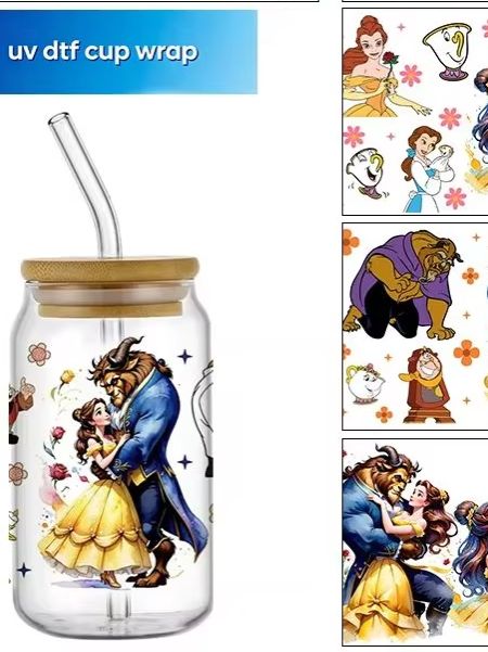 Cartoon-Prinzessin UV-DTF-Bech – Coffee And Tea Glass Bewertung und Preis