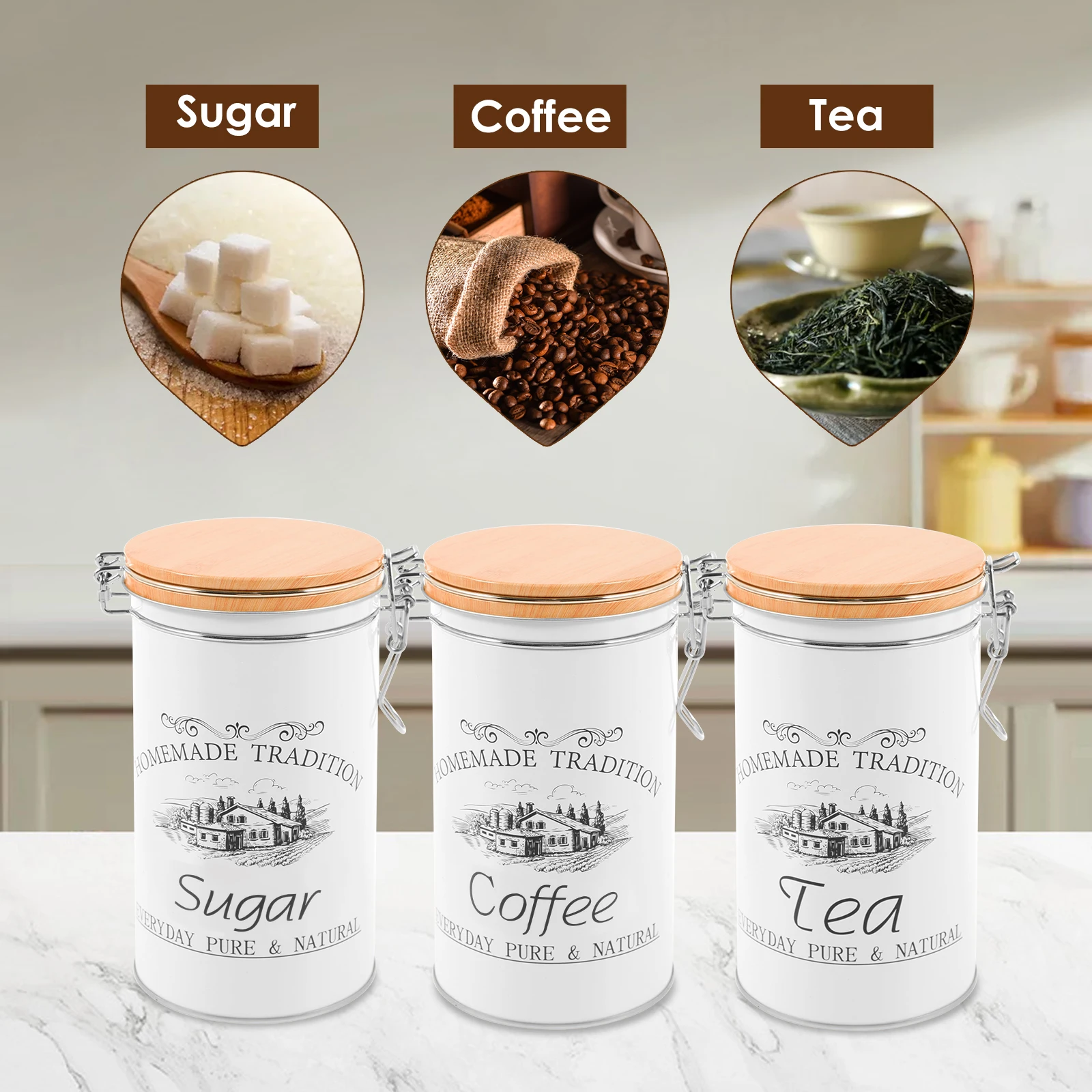 3 Teile/satz Tee Kaffee Zucker – Tea Coffee Sugar Container Bewertung und Preis