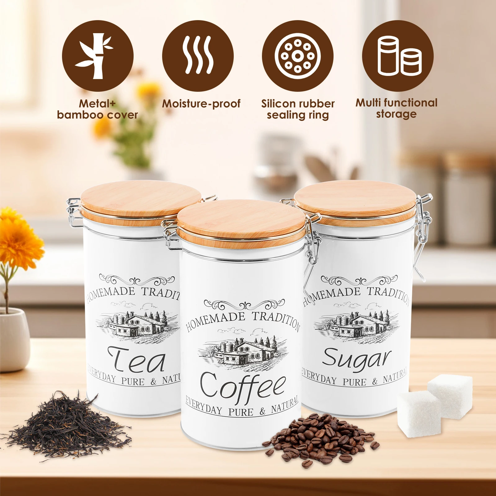 3 Teile/satz Tee Kaffee Zucker – Tea Coffee Sugar Container Bewertung und Preis