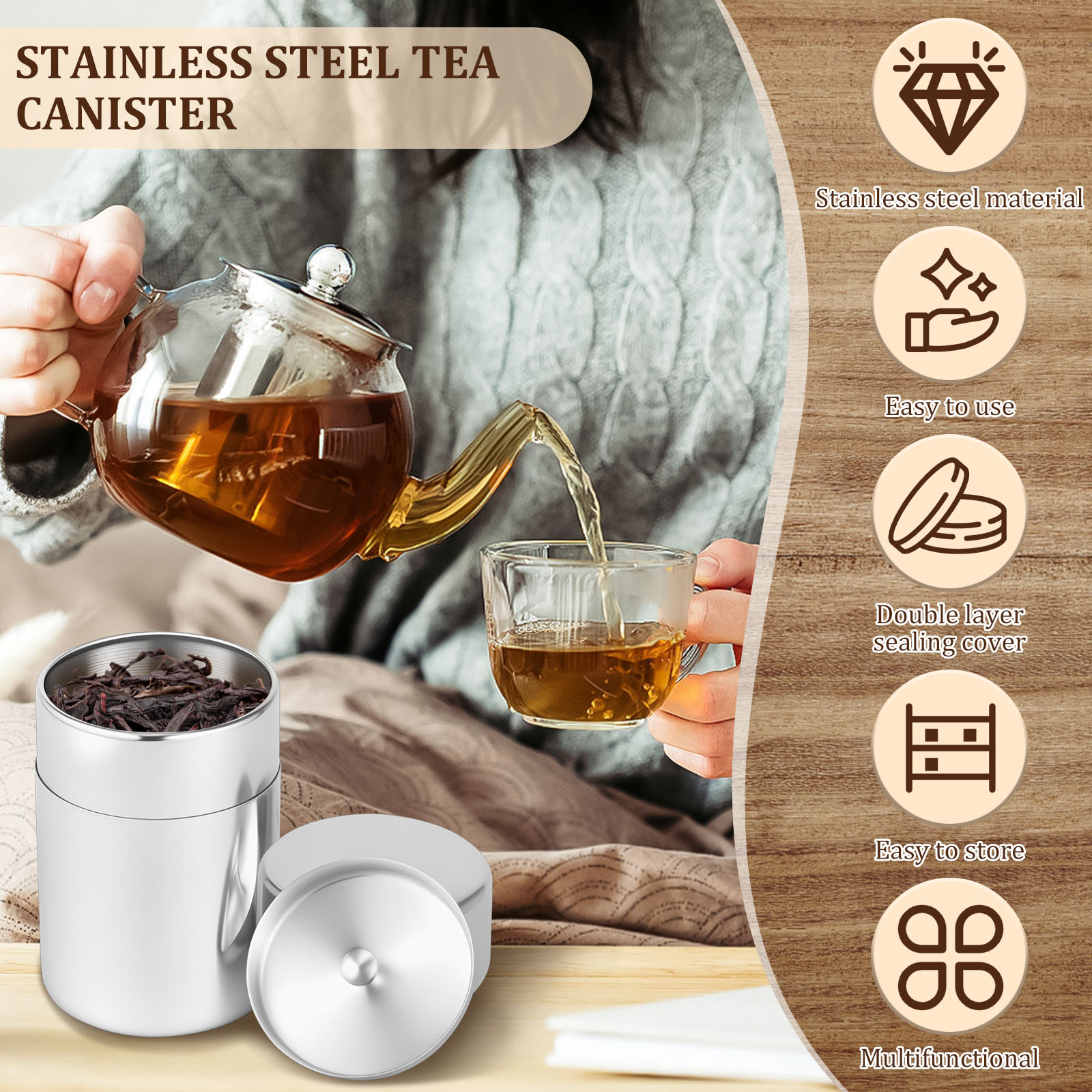 Edelstahl Tee Blatt Dosen Kani – Tea Coffee Sugar Container Bewertung und Preis
