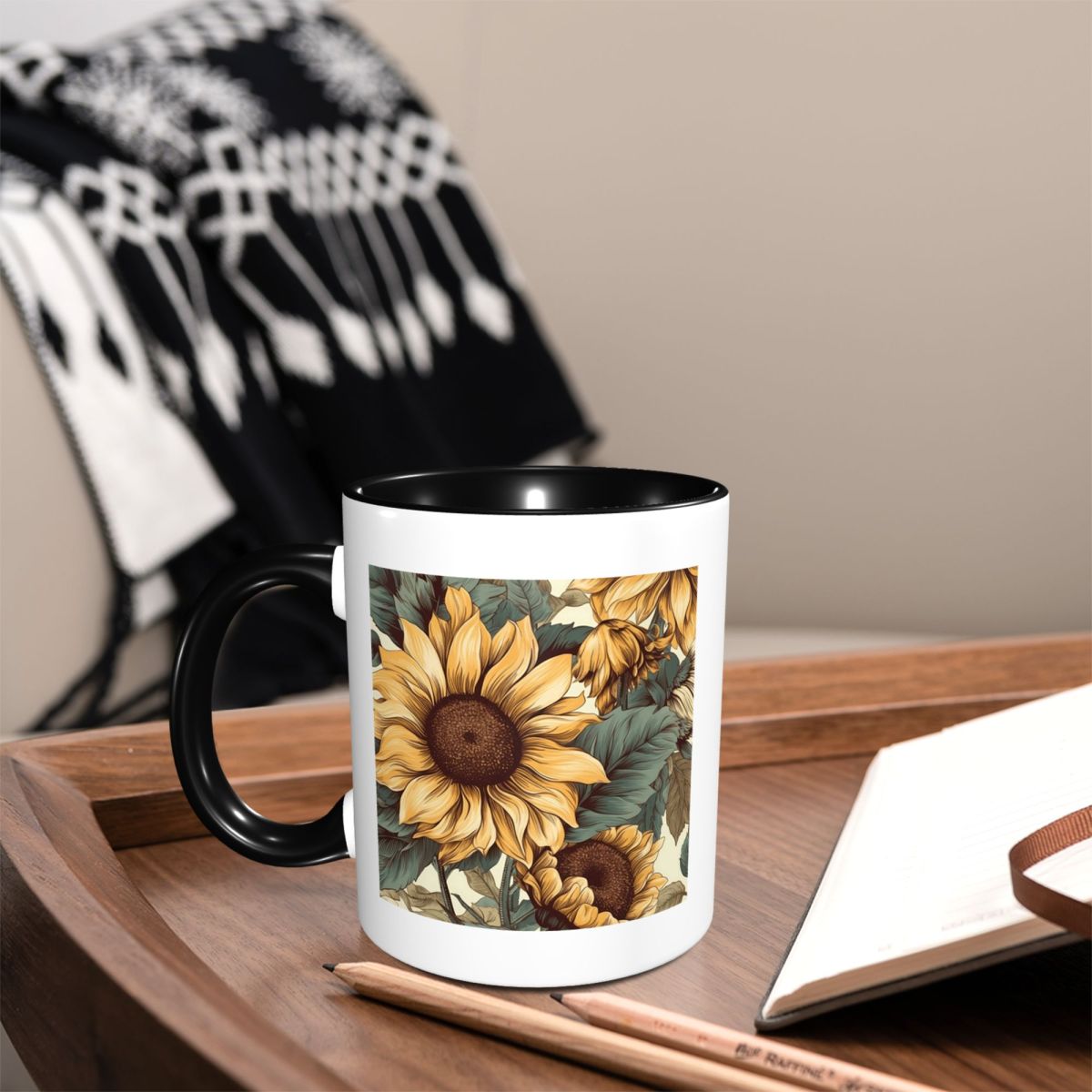 Goldener Sonnenblumen-Cluster  – Draw Coffee And Tea Bewertung und Preis