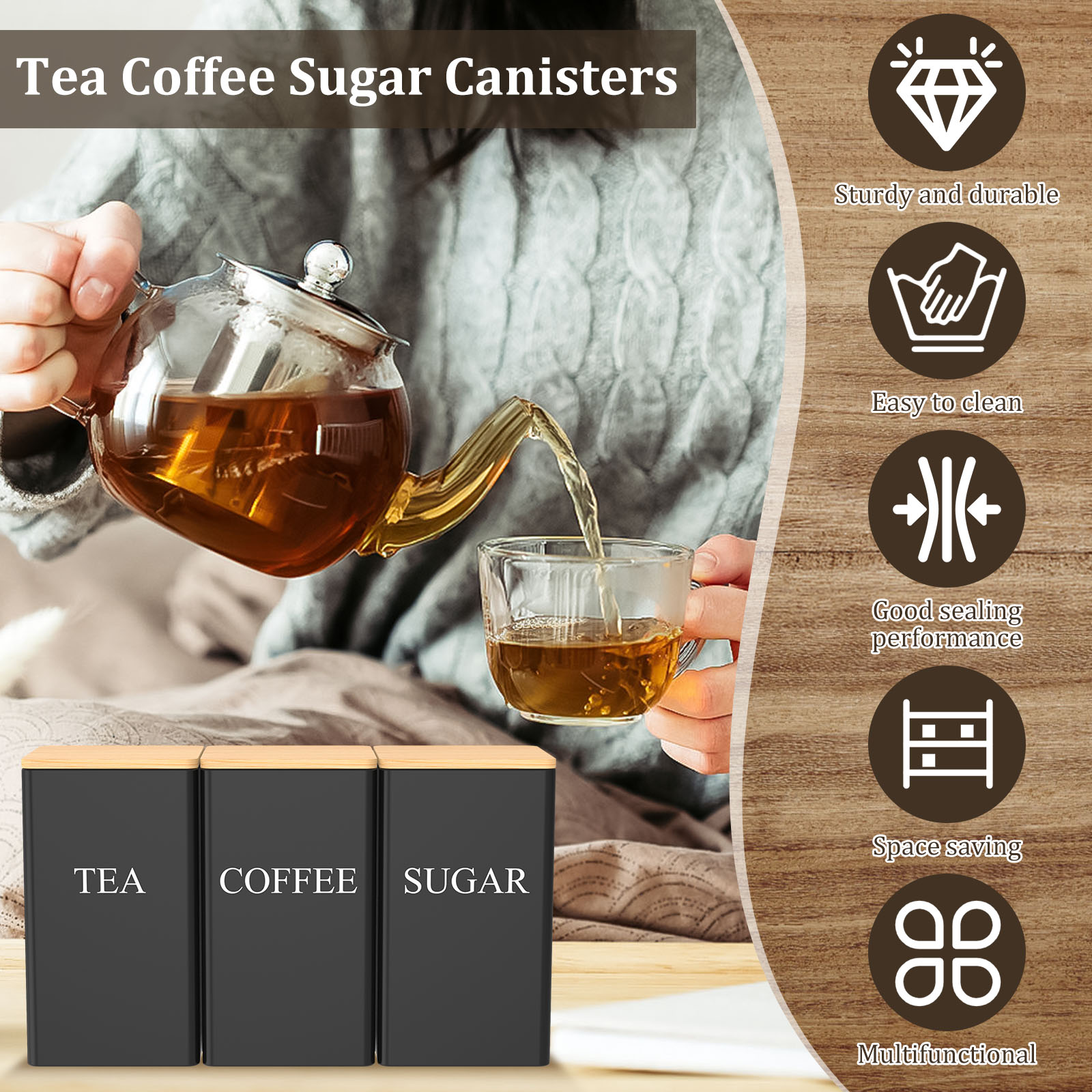Kaffeebohnen-Vorratsglas aus M – Tea Coffee Sugar Container Bewertung und Preis
